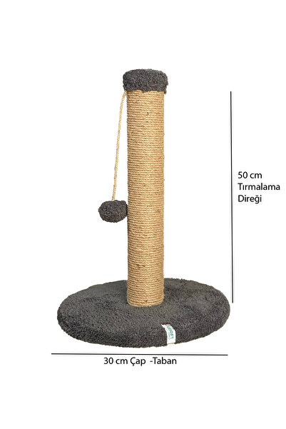 Nursoft Yuvarlak Ponponlu Kedi Tırmalama Direği 52 cm Kedi Tırmalama Tahtası
