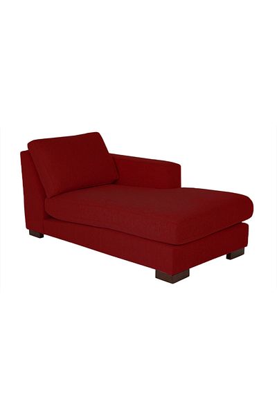 House One Right Corner Sofa with Left Armrest Upholstered in Linen - Red