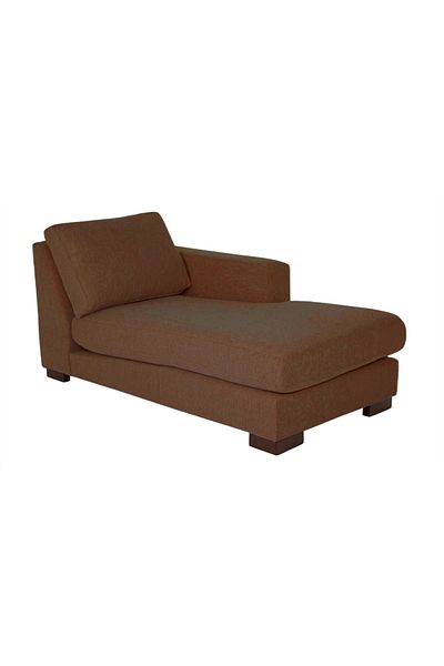 soufa dibaj Right Corner Sofa with Left Armrest Upholstered in Linen - Brown