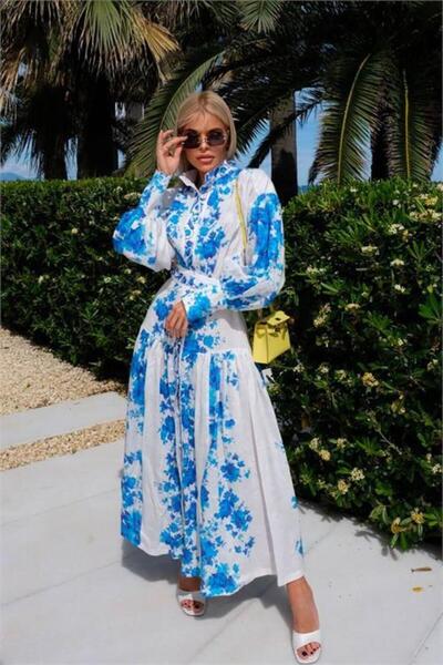 Dipmoda γυναικείο υφασμάτινο φόρεμα Λινό με σχέδιο DPEMP2676