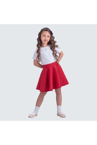 Mnk Baby&Kids Scuba 23 April Girl's Flared Skirt Mnk0565 Red