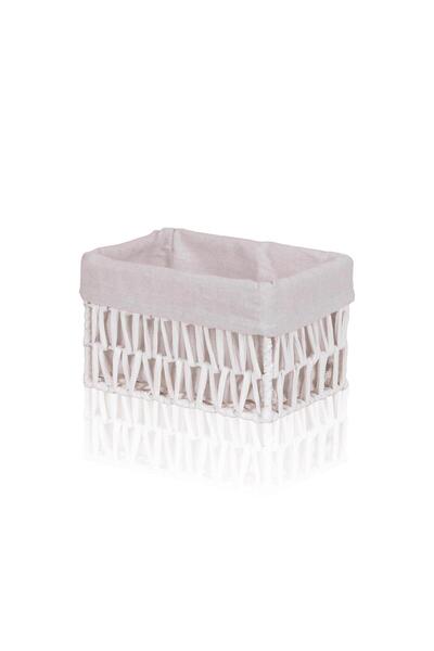 The Mia Cesta Hasır Organizer Sepet Beyaz 22x14x13 cm