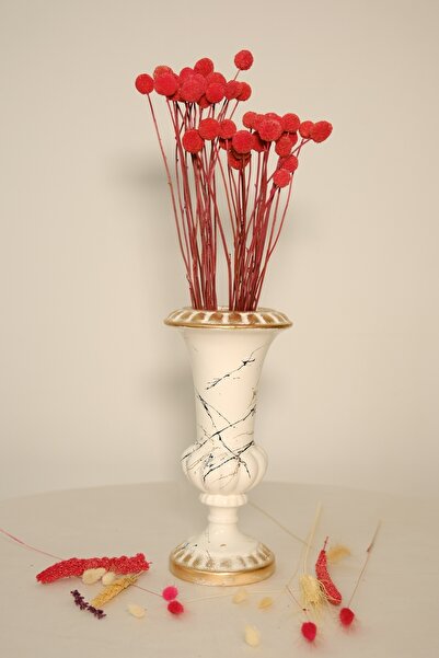 ÇINARASYADAHOME Floare uscată Craspedia înfiorătă 18-20 ramuri