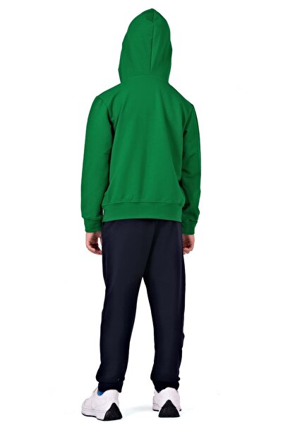 Minikadam Παιδική αθλητική φόρμα Green Hooded Power Printed - MNK0616