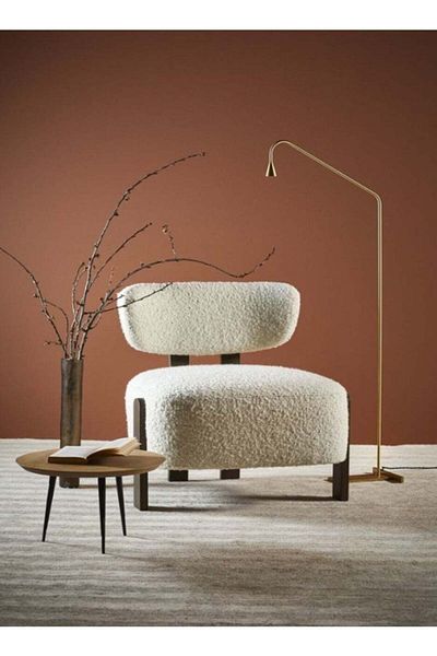 soufa dibaj Chair|Swedish Wood and Bouclee - Beige