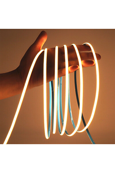 Ledarmy COB Led şerit 5metre 12V 480LED/m 3000K sıcak beyaz 10W 8mm IP20 aydınlatma ışık hortum kendinden ya