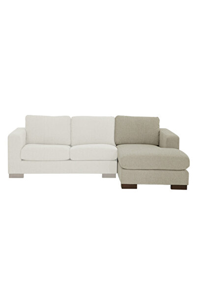 House One Right Corner Sofa with Left Armrest Upholstered in Linen - Off White
