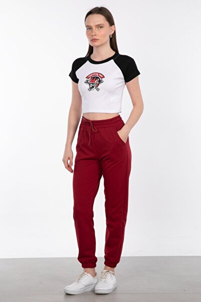 BARRELS AND OIL Paris elastic cuff sweatpants - burgundy
