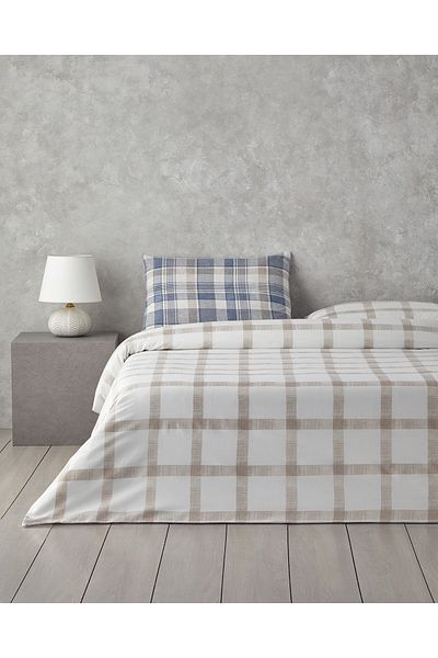 English Home 200X220 cm Blue Fresh Tartan Easy-Ironed 2-Person Duvet Cover Set