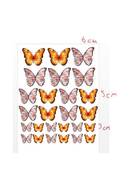 bizdenpastacılık Edible White Paper Printing Butterflies