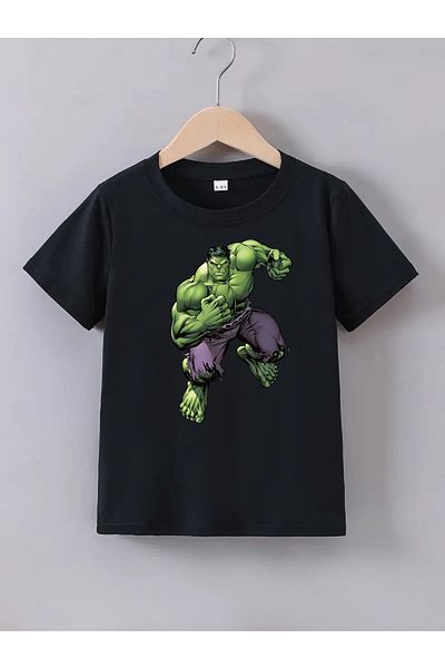 makiteks Unisex Παιδικό Tshirt Ποιότητας Βαμβακερό εμπριμέ μοτίβο Hulk 5-14 ετών