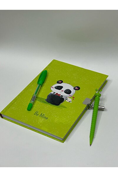 ÇilekKurdu Kilitli Hatıra Günlük 144 Yaprak Defter 17X24  Uçlu Kalem Ve Tükenmez