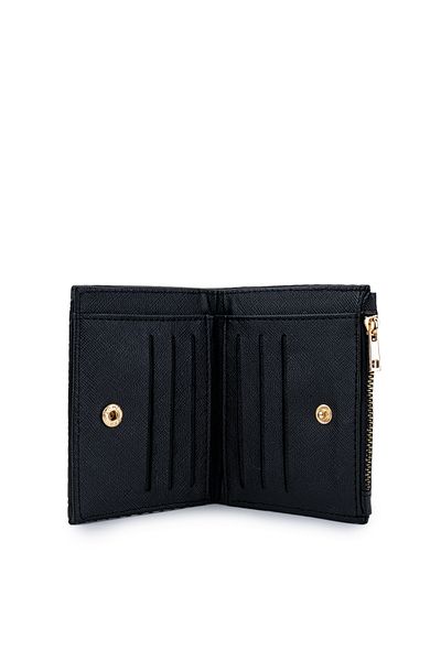 Kukura Black Faux Leather Women's Wallet Mn108