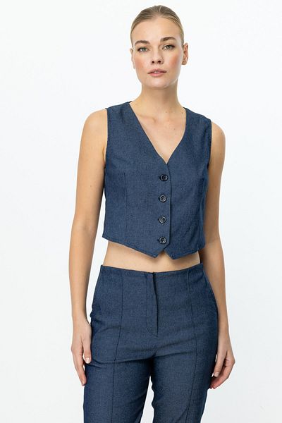 ON V-Neck Sleeveless Vest Navy Blue 54902