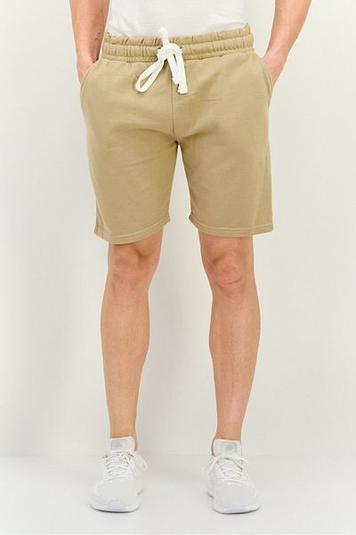 fleece factory Men 2 Pack Solid Drawstring Fleece Shorts, Beige