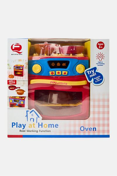 Play At Home Oven Real Working Function, Red