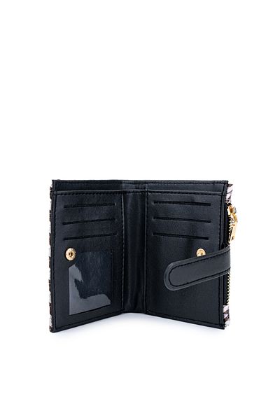Kukura Faux Leather Goblet Black Wallet Zc178