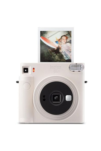 Fujifilm كاميرا فوجي فيلم Instax SQ1 الفورية (لون أبيض طباشيري)