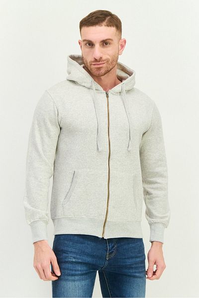 fleece factory Men Hooded Long Sleeve Heather Sweatshirt, Grey