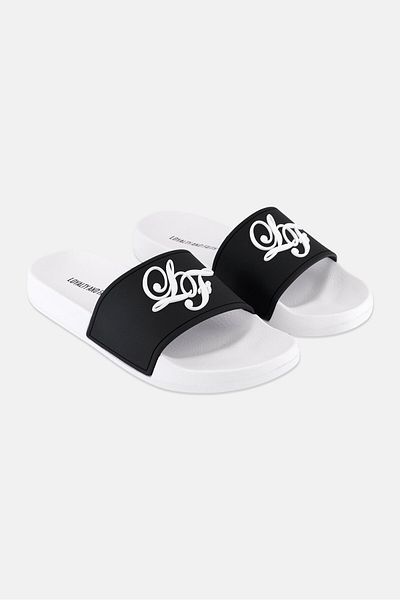 Loyalty And Faith Men Brand Logo Slip On Slides, White