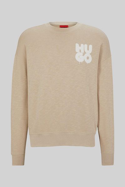 HUGO Men's Crew Neck Sweatshirt Beige