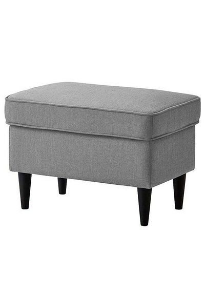 House One Chair Footstool Linen From In House with Elegant Design - Gray - 44x40x60 cm