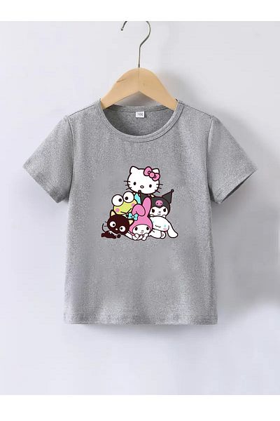 makiteks Tricou cu imprimeu pentru copii din bumbac pieptănat unisex, potrivit pentru vârstele 5-14