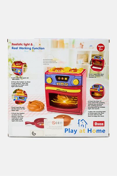 Play At Home Oven Real Working Function, Red