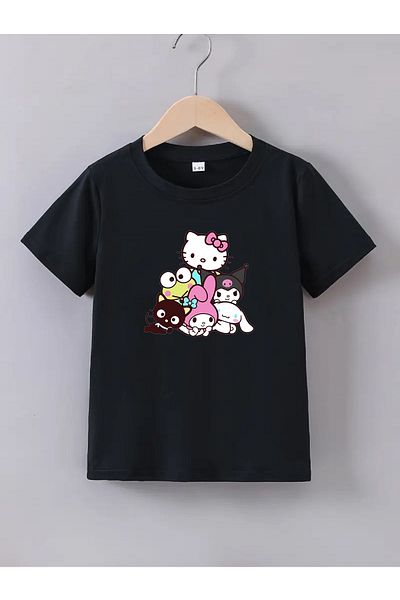 makiteks Unisex Βαμβακερό χτενισμένο Παιδικό μπλουζάκι με στάμπα Κατάλληλο για ηλικίες 5-14