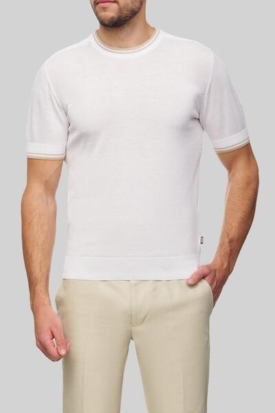 BOSS Regular Fit Bisiklet Yaka Erkek T-shirt Beyaz