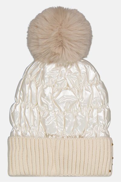 Justin Gregory Women Pom-pom Beanie, White