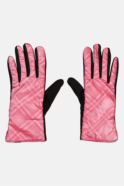 Justin Gregory Women 1 Pair Plaid Puffer Gloves, Black