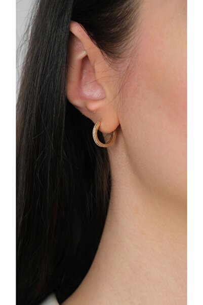 Arpaş 14 Ayar Altın Taşlı Halka Küpe