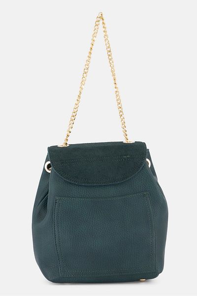 Moda Luxe Women Solid Cross Body Bag 24 H x 27 L x 10 W cm, Dark Green