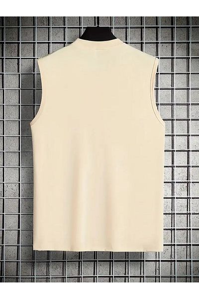 PENTHİLUS Men's Fashion Sleeveless Round Neck Graphic Printed T-Shirt