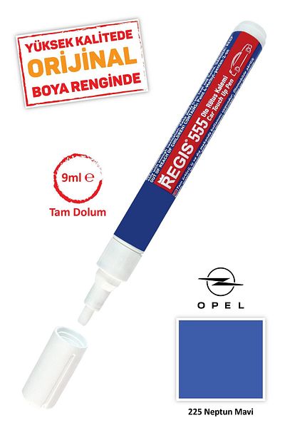 Kementaş Opel 225 Neptun Blue Met Scratch Remover Auto Auto Full Cover Retouch Pens