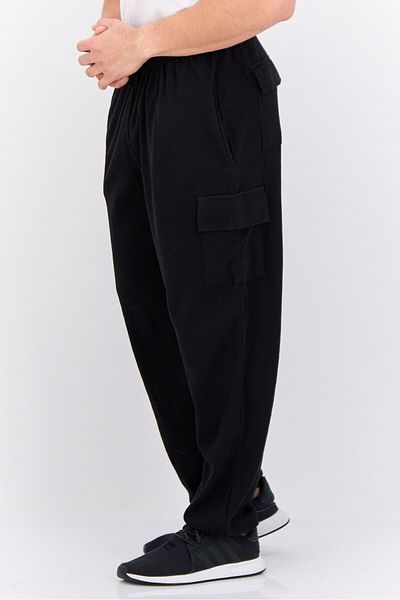 fleece factory Men Regular Fit Solid Cargo Pants, Black