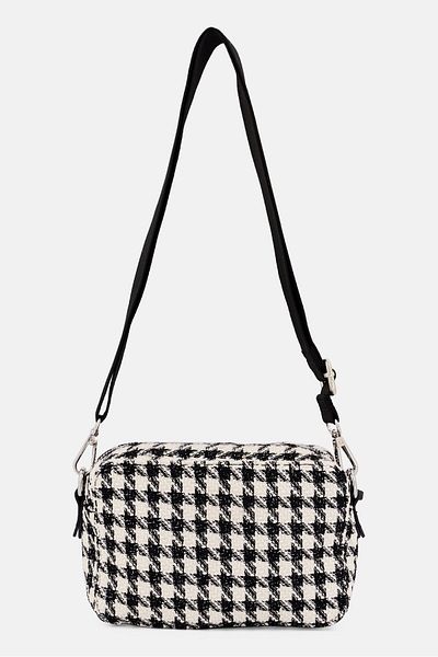 Moda Luxe Women Textured Cross Body Bag 19 L x 13 H x 7 W cm, Black