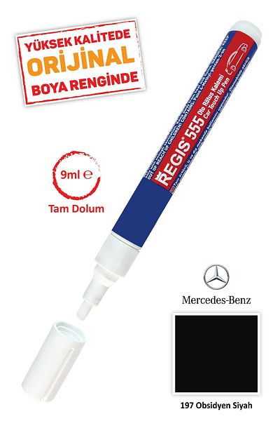 Kementaş Mercedes 197 Obsidian Black Scratch Remover Auto R.k Auto Full Cover Retouch Pens