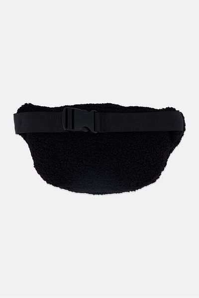 Moda Luxe Women Faux-Fur Belt Fanny Pack 22 H x 34 L x 8 W cm, Black