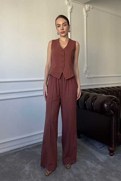 MAGARDE سترة جيب مزخرفة بدلة كتان - TILE