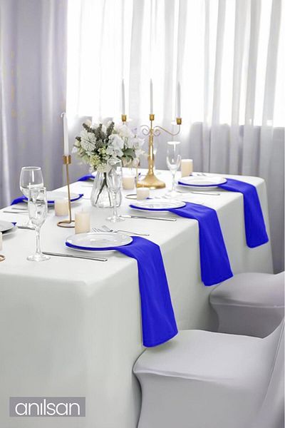 Anılsan Set 4 șervețele din țesătură 100% bumbac albastru 50x50 cm cârpă de bucătărie veselă de prezentare șervețel de servire
