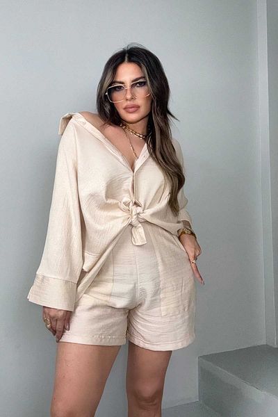 Sohotique By P Massi Model Oversize Σορτς Σετ Stone