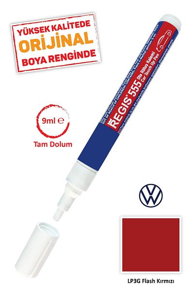 Kementaş Volkswagen Lp3g Flash Red Scratch Remover Auto Auto Full Cover Retouch Pens