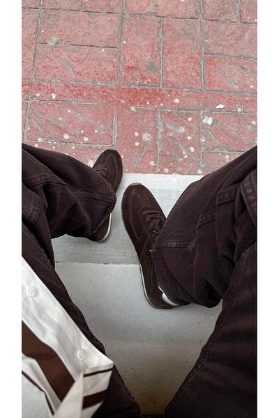 Eataly Shoes Pantofi Spoe din piele naturală din piele intoarsa maro deschis