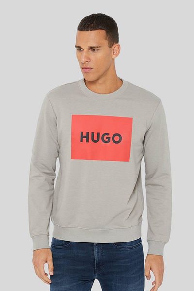 HUGO Regular Fit Crew Neck Men's Sweatshirt Beige