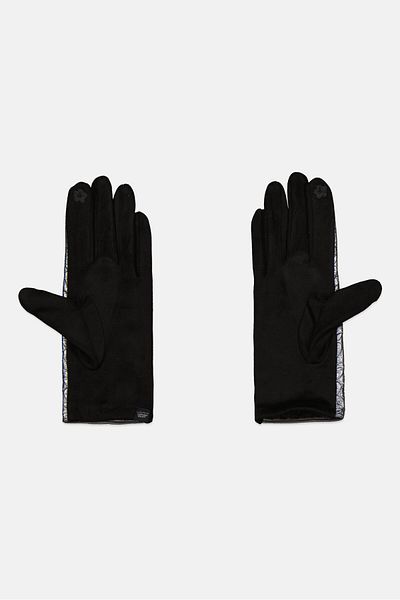 Justin Gregory Women 1 Pair Heart Quilted Puffer Gloves, Silver