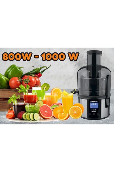 Hausberg Ψηφιακός Αποχυμωτής HB-7545IN, 800-1000W, 85mm, 1L Πολτός, 5 Ταχύτητες, Ανοξείδωτο Ατσάλι Μαύρο