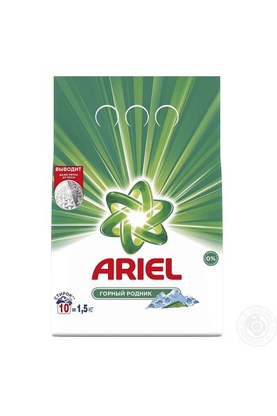 Ariel Mountain Spring Automatic Laundry Detergent, 1.5 Kg, Concentrated Formula, 20 Washes