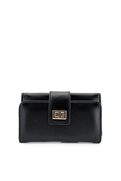 Kukura Faux Leather Women's Wallet, Black Zc201